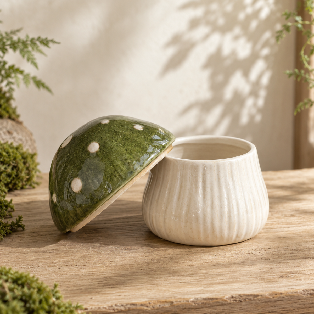Mosselune Woodland Mushroom Ceramic Trinket Box