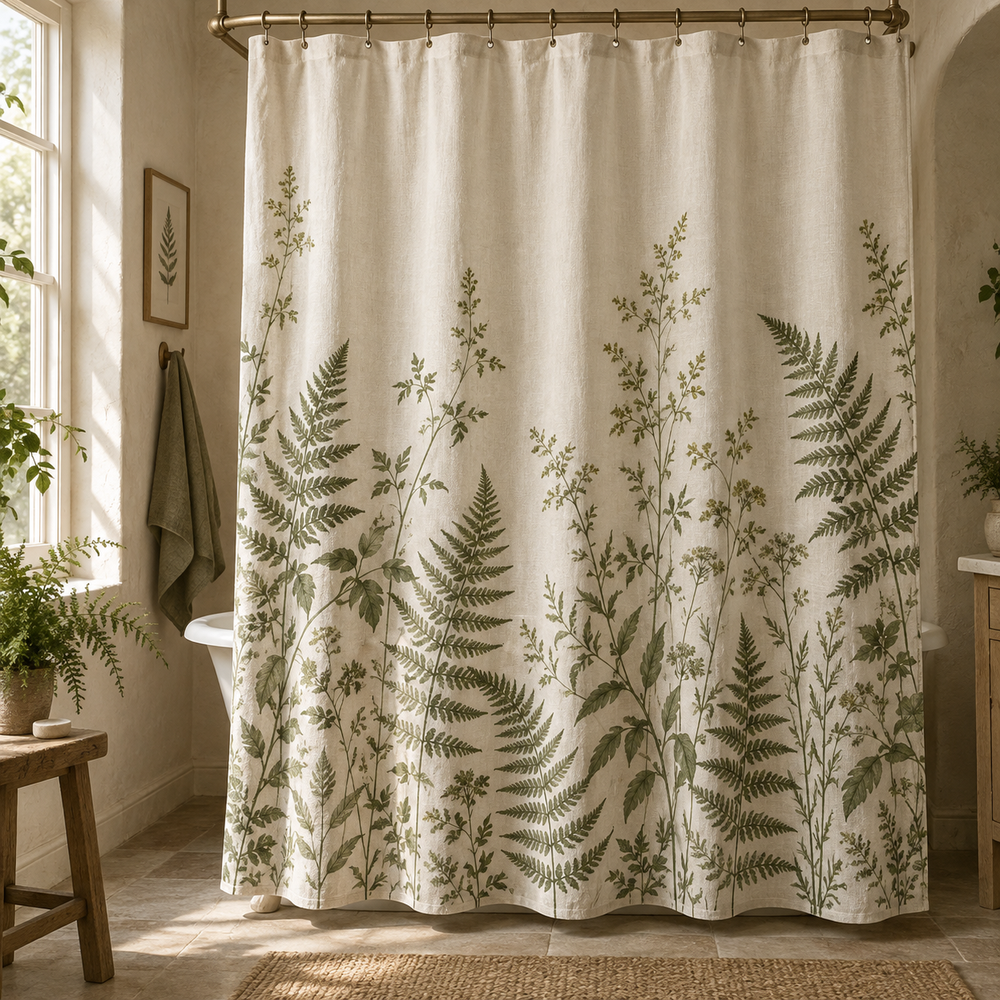Mosselune Woodland Botanical Shower Curtain