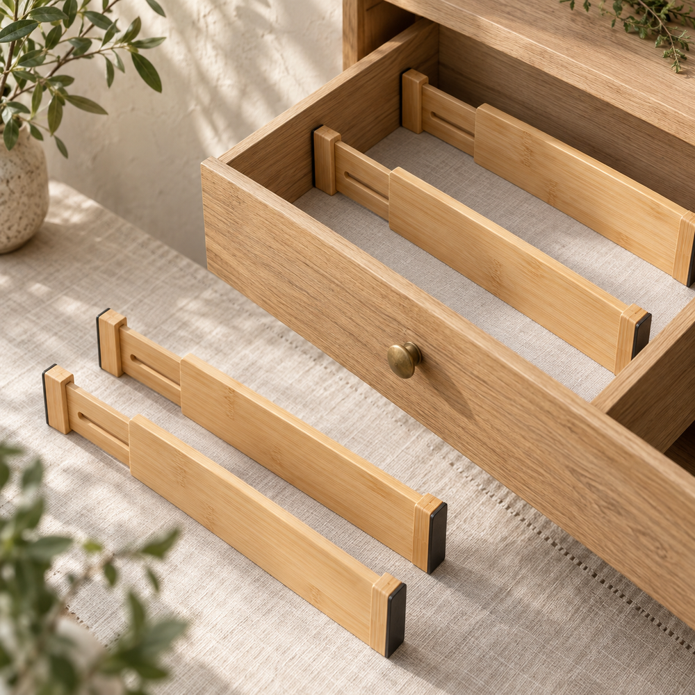 Mosselune Grove Adjustable Bamboo Drawer Divider Set